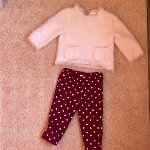 Fluffy pink sweater with matching pants